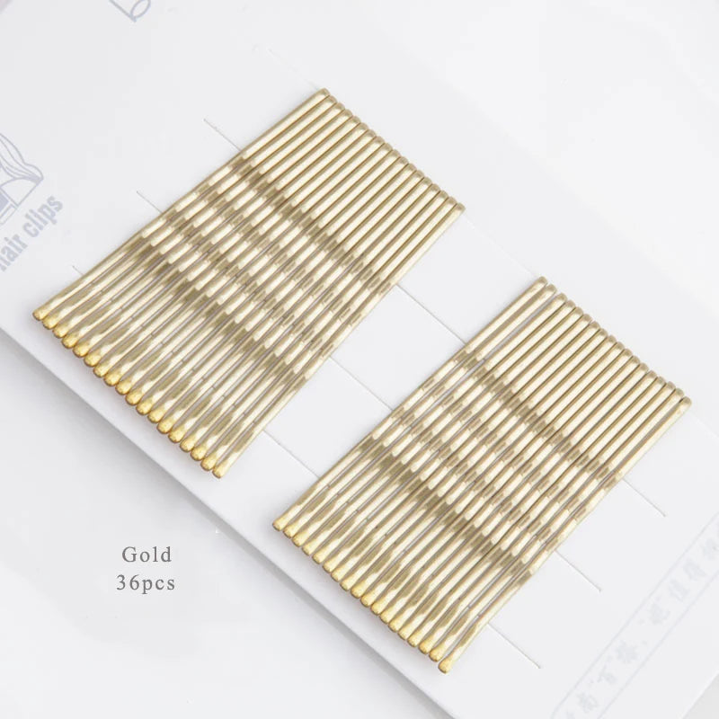 SWINATE Fashion Women Basic Waved U Shape Hairpins Gold Black Brown Bobby Pins Salon H close-up view
