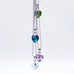 Heart Necklaces Pendant Crystals for Women Girls Gift Silver Chain Girl Jewelry alternate view