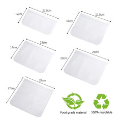 Silicone Food Storage Bag Reusable Stand Up Zip Shut Bag Sealed Leakproof Containers alternate view