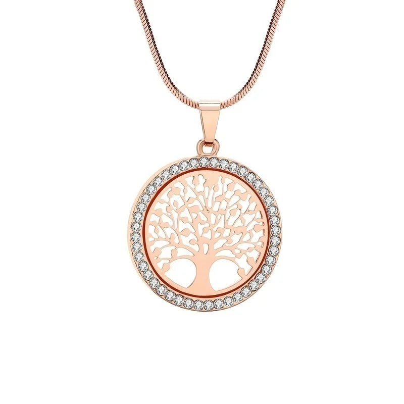 Crystal Zircon Tree of Life Pendant Necklace | Fashion Jewelry for Women lifestyle view
