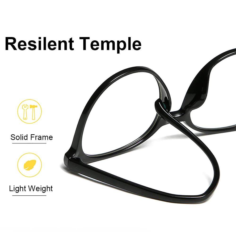 VIVIBEE Blue Light Blocking Glasses | Oversized Round Computer Eyewear for Women and Men detail view