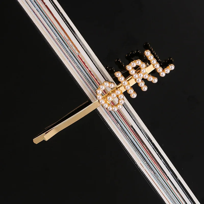 Simple Letter Rhinestone Hairpins Women Hair Clips Pins Barrettes Accessories For Women Girls Hair Hairclip Hairgrip Headdress