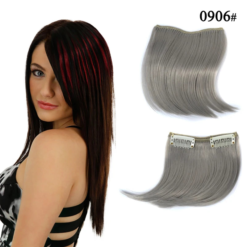 Colorful Clip In Bangs Hair Extensions | High Temperature Fiber Hair Pieces for Wom additional angle