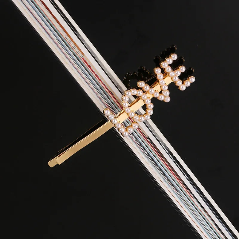 Simple Letter Rhinestone Hairpins Women Hair Clips Pins Barrettes Accessories For Wom alternate view