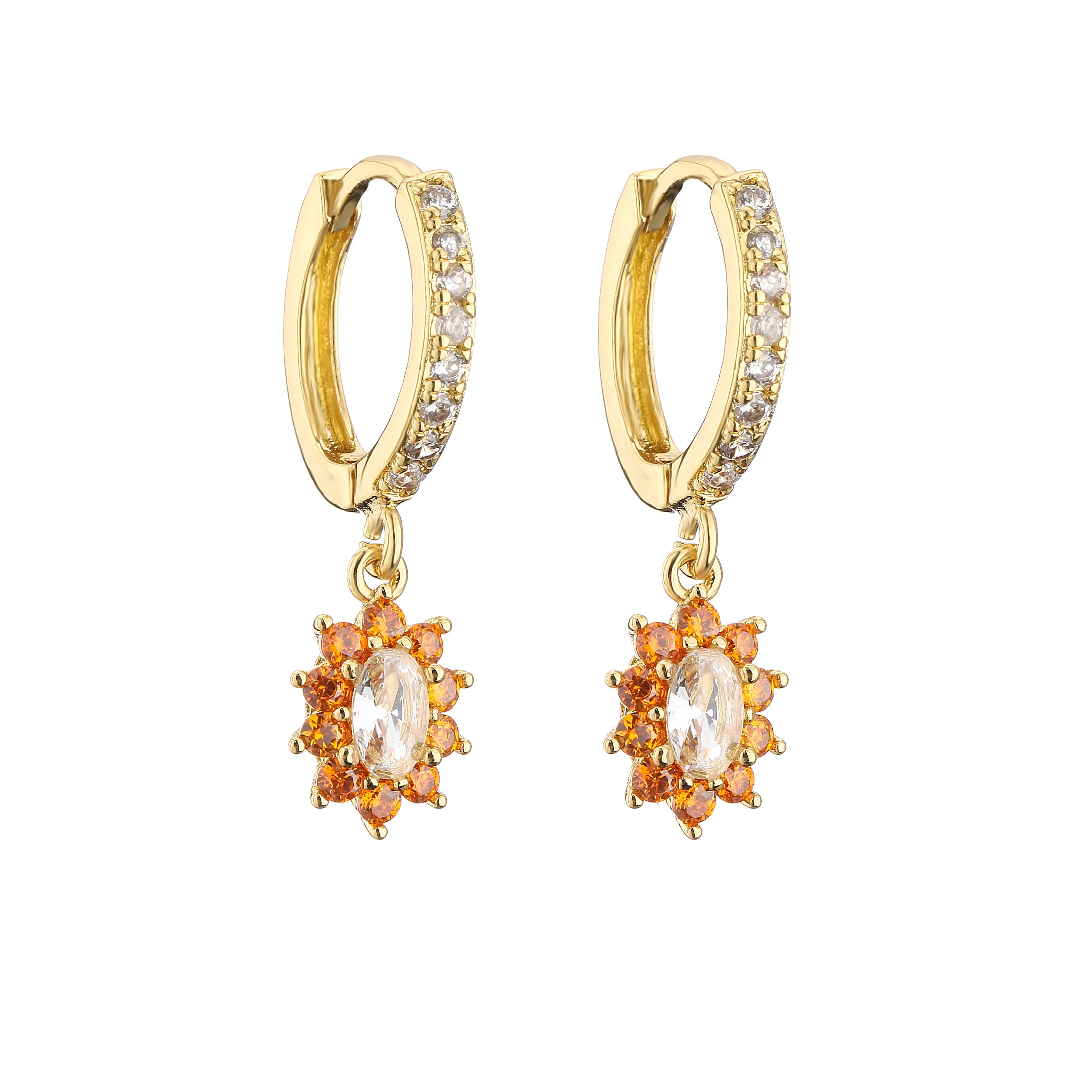 Cubic Zirconia Hoop Earrings | Classic Dazzling Stud Earrings for Women lifestyle view