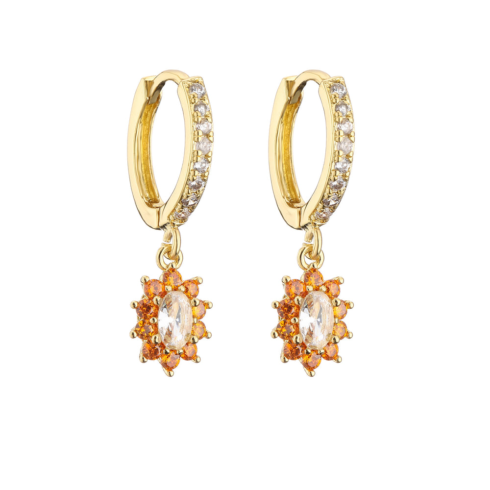 Cubic Zirconia Hoop Earrings | Classic Dazzling Stud Earrings for Women lifestyle view