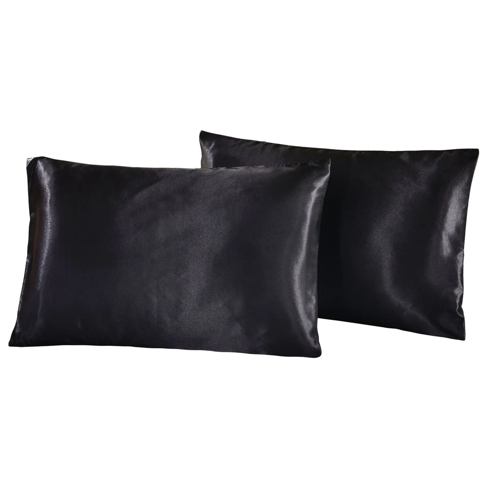 1Pc Queen Satin Silk Pillowcase | Silky Smooth Cooling Bed Pillow Cover for Hair and S close-up view