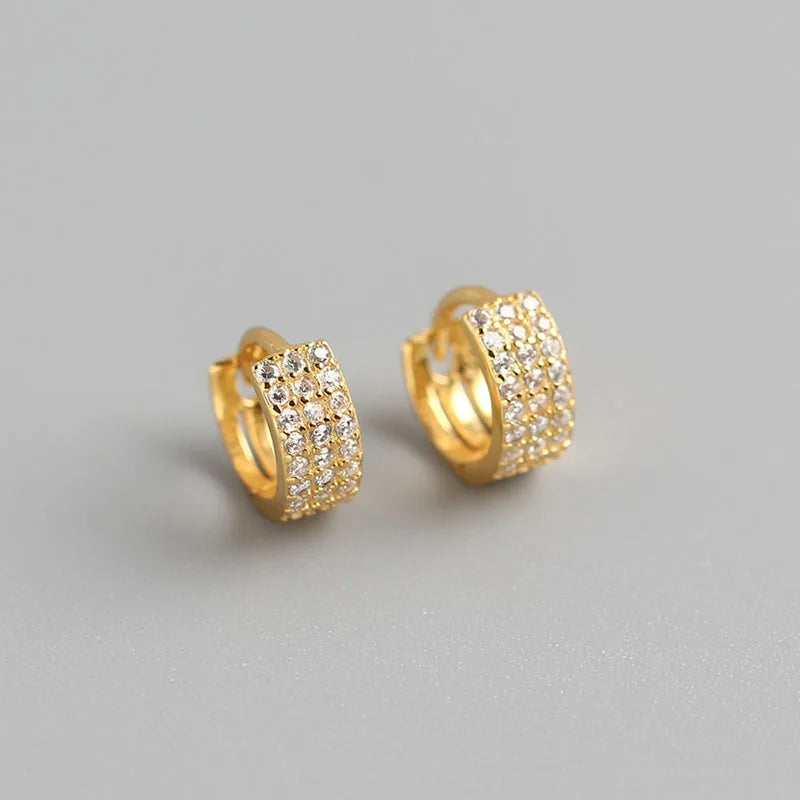 ANENJERY CZ Zircon Circle Hoop Earrings for Women Men Punk Trendy Party Accessories Fash detail view