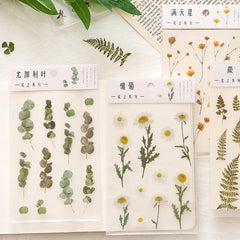 Yoofun Daisy Clover Babysbreath Fern Transparent PET Stickers | Floral Plant Sticker alternate view
