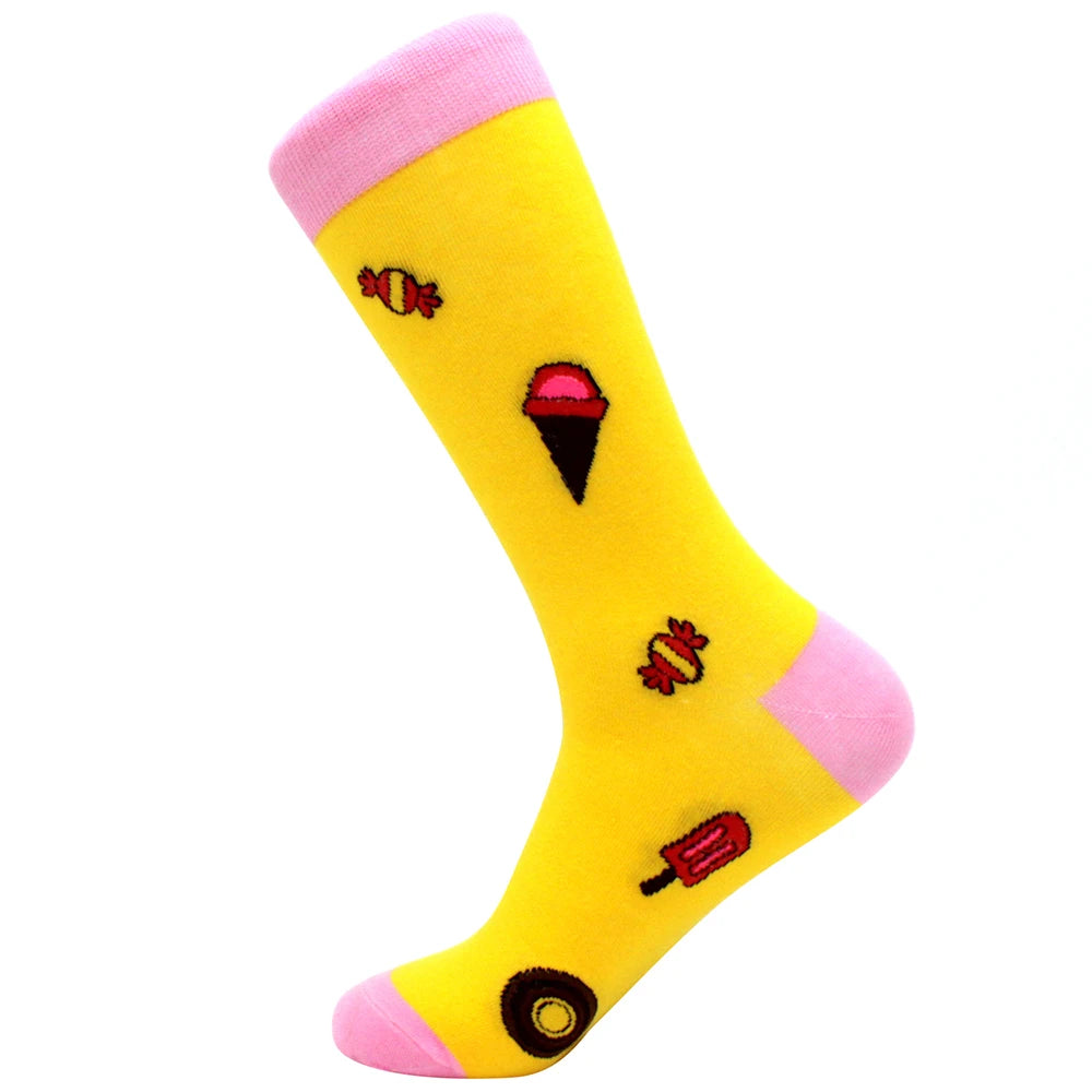 Sock Combed Cotton Funny Men's Big Size Crew Harajuku Hip Hop Thick Long Socks lifestyle view