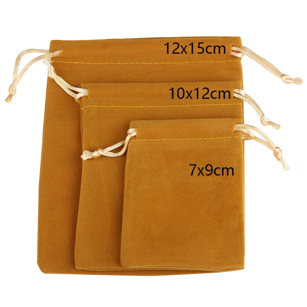 10pcs Drawstring Velvet Jewelry Gift Bags | Soft Plush Multi-Color Pouches for Wedd additional angle