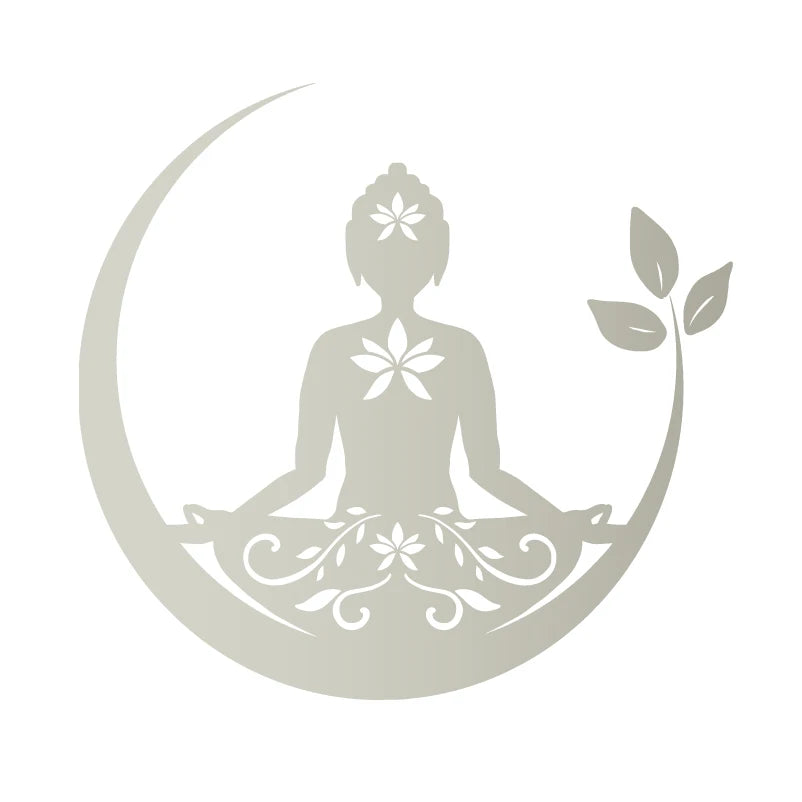 Buddha Chakra Peace Love Good Vibes Vinyl Sticker | Zentangle Mandala Laptop Decal additional angle
