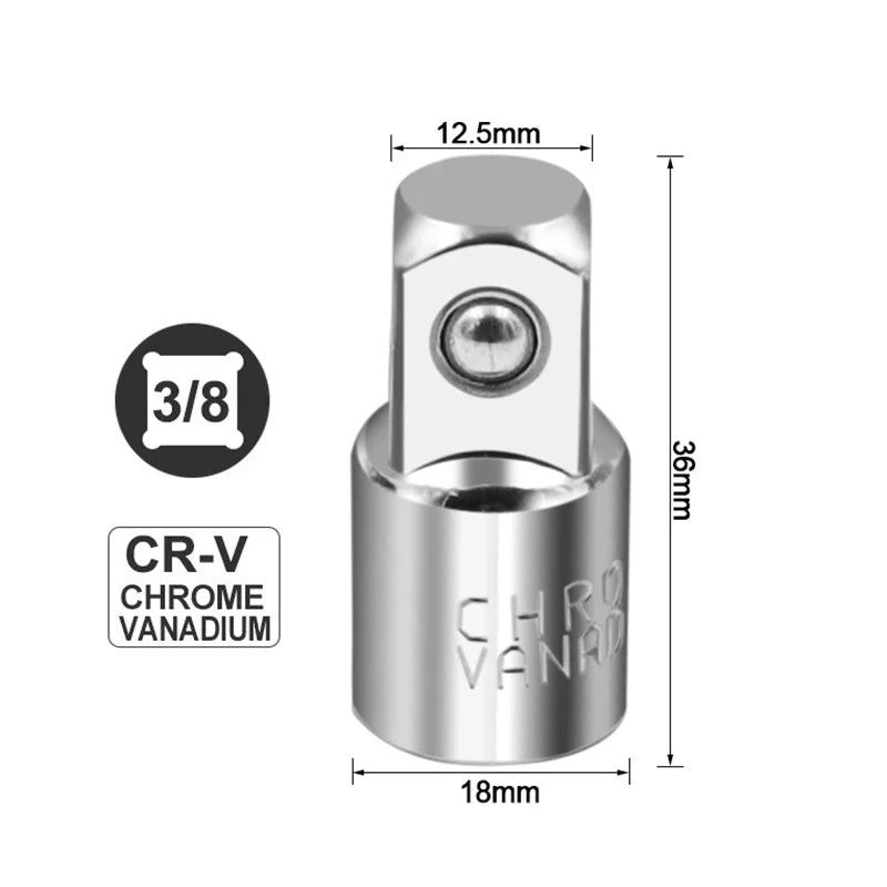 Ratchet Wrench Socket Adapter Set 1/2 to 3/8 to 1/4 | Drive Size Converter detail view