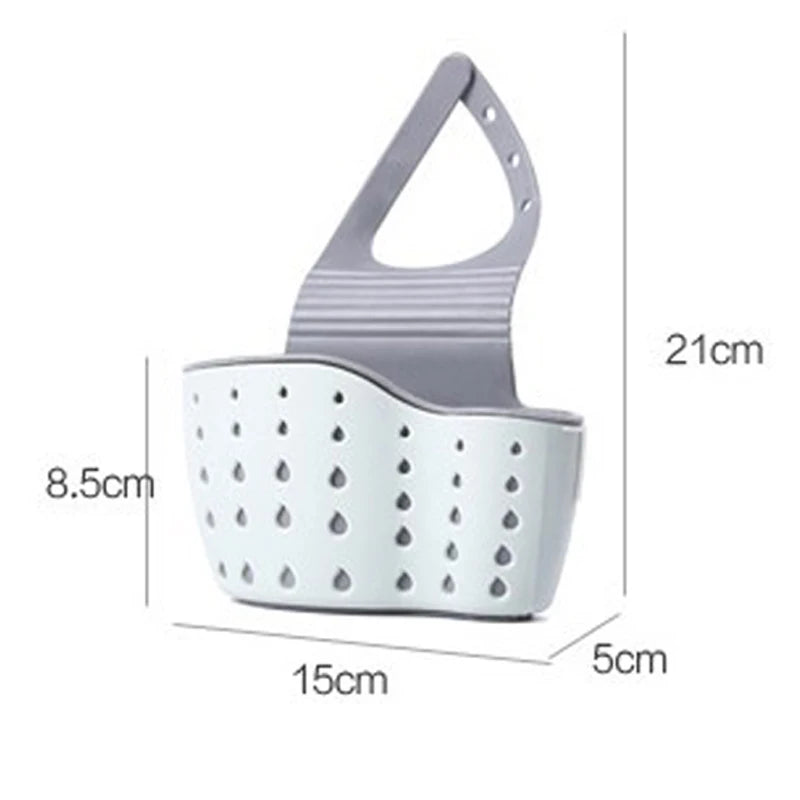 Kitchen Sink Holder Hanging Drain Basket Adjustable Soap Sponge Shelf Organizer Bat additional angle