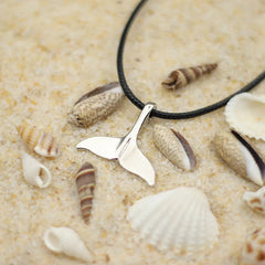 Fashion Whale Tail Pendant Necklace Men Marine Protected Animals Necklace 60cm Hiphop Punk Necklace