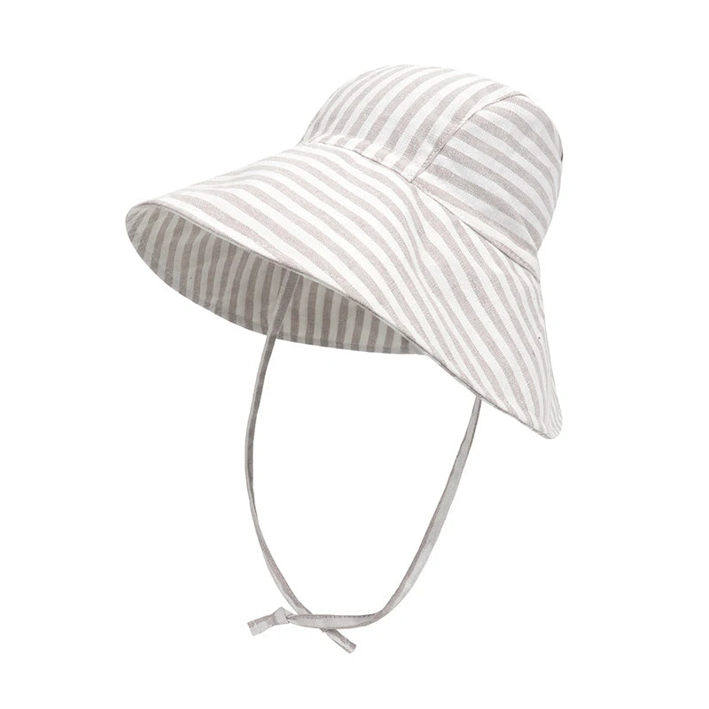 Big Brim Baby Sun Hat | Cotton Linen Kids Bucket Hat for Girls Boys lifestyle view