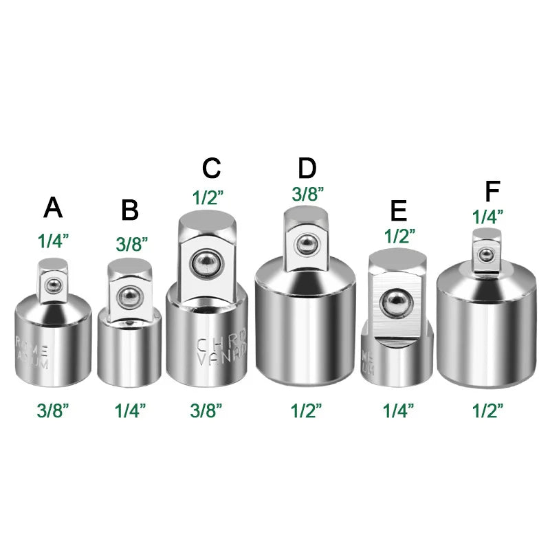 Ratchet Wrench Socket Adapter Set 1/2 to 3/8 to 1/4 | Drive Size Converter additional angle