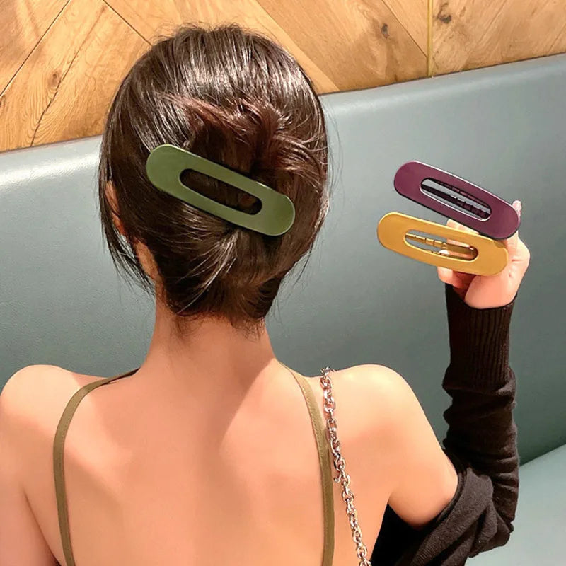 Korean Frosted Large Hair Clips For Women Girl Hair Accesories Fashion Color Solid Acrylic Hairpins