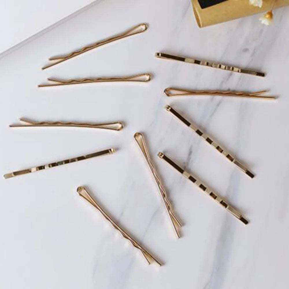 10pcs Hair Clips Gold Metal Hairpins Waved Curly Barrettes Bobby Pins For Women Gir additional angle