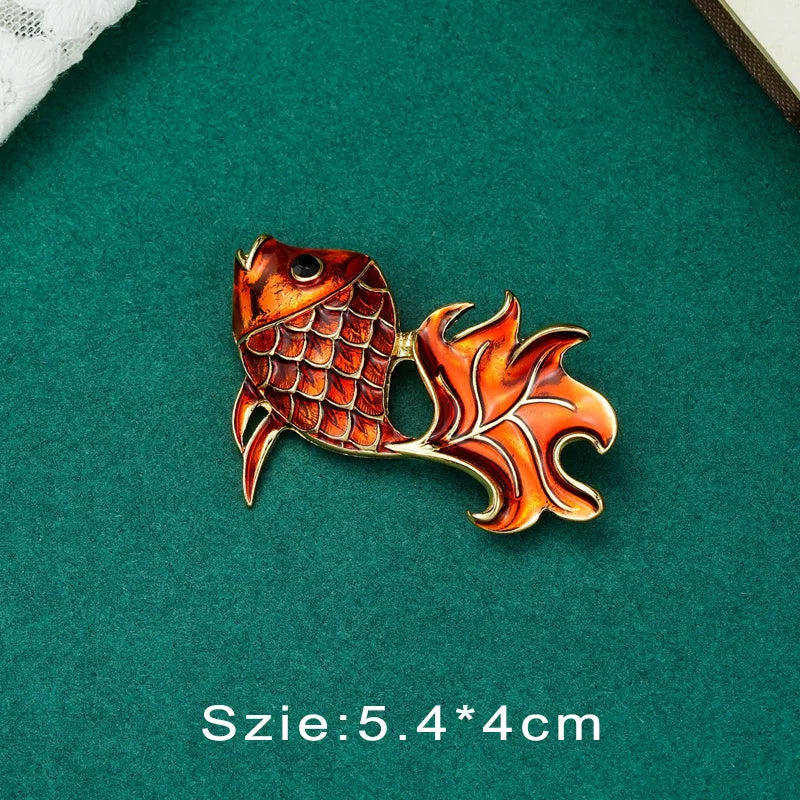 Vintage Palace Plant Flower Baroque Brooch Red Enamel Pearl Brooch Pin Woman Party Accessories