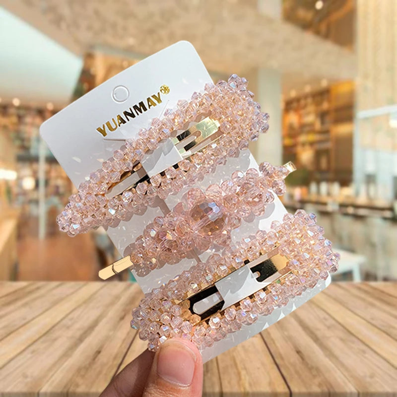 Fashion Women Rhinestone Hair Clips Full Crystal Hairclip Metal Ponytail Holder Hairpins Hair Accessories For Women