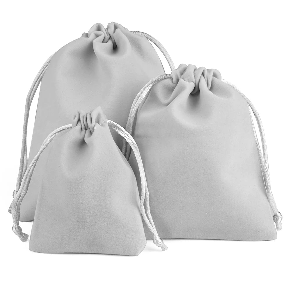 10pcs Drawstring Velvet Jewelry Gift Bags | Soft Plush Multi-Color Pouches for Weddin alternate view