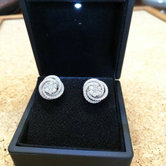 Huitan Fancy Cubic Zirconia Stud Earrings Women Delicate Design Fashion Versatile Ear Jewelry Luxury