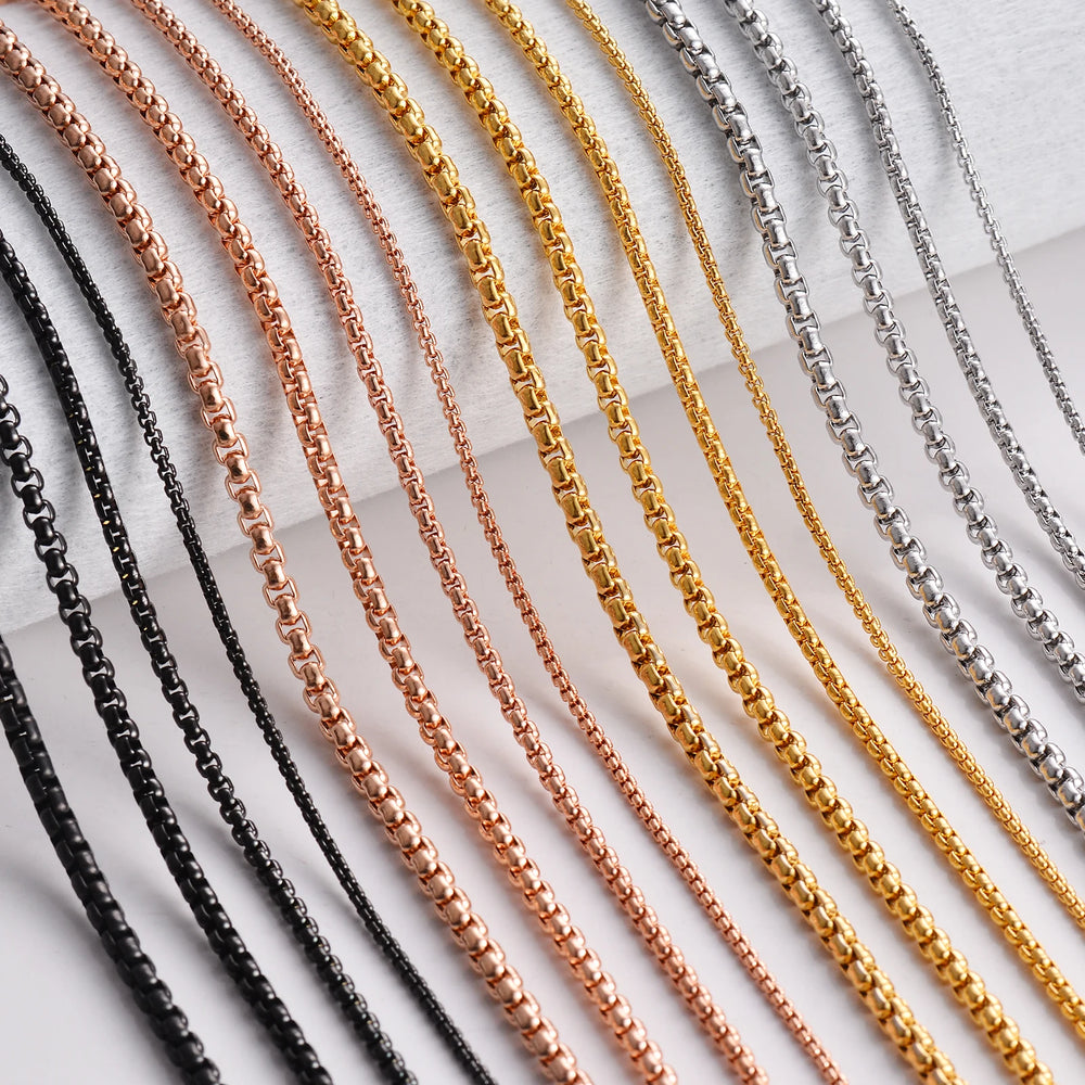Stainless Steel Figaro Pearl Chain Necklace | Unisex Pendant Jewelry