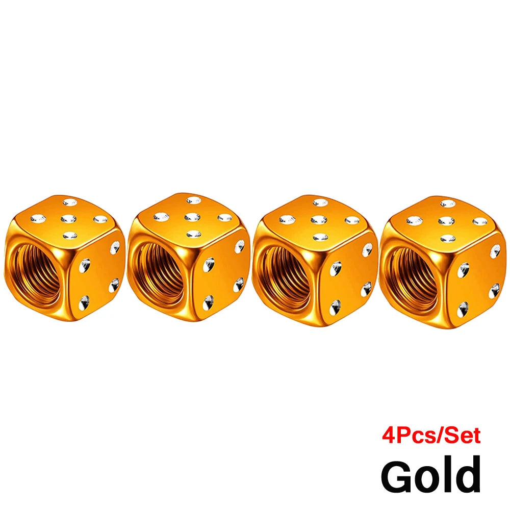 Aluminum Valve Stem Caps Set of 4 Car Bike Motorcycle lifestyle view