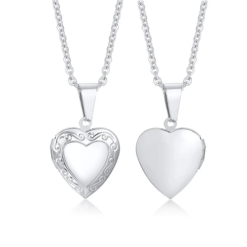 Heart Photo Locket Necklace for Women | Openable Stainless Steel Promise Jewelry lifestyle view