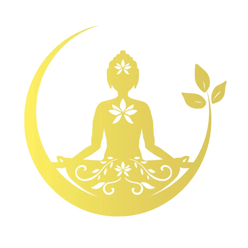 Buddha Chakra Peace Love Good Vibes Vinyl Sticker | Zentangle Mandala Laptop Decal close-up view