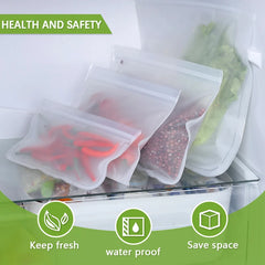 Silicone Food Storage Bag Reusable Stand Up Zip Shut Bag Sealed Leakproof Containers Fre detail view