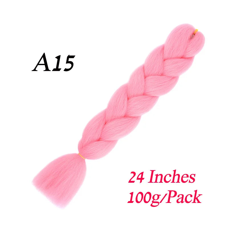 Lihui Pre Stretched Jumbo Braid Hair Extensions 24 inch | Kanekalon Synthetic Hair for close-up view