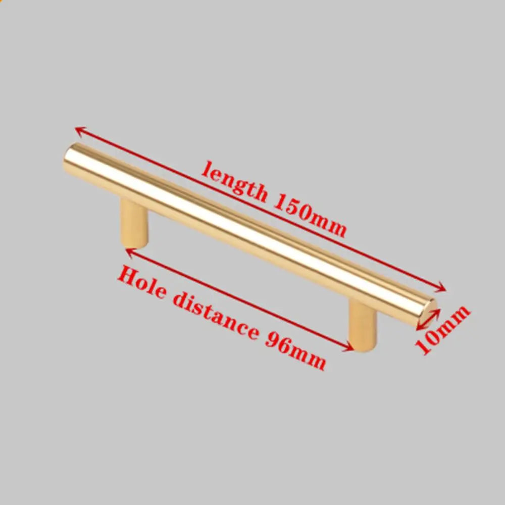 Modern Gold Brushed Straight Cupboard Handles Knobs alternate view