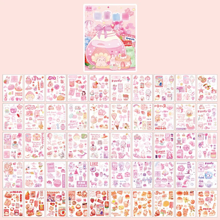 Yoofun Kawaii Colorful Dream Sticker Set | Decorative Stationery for Journaling and Sc close-up view