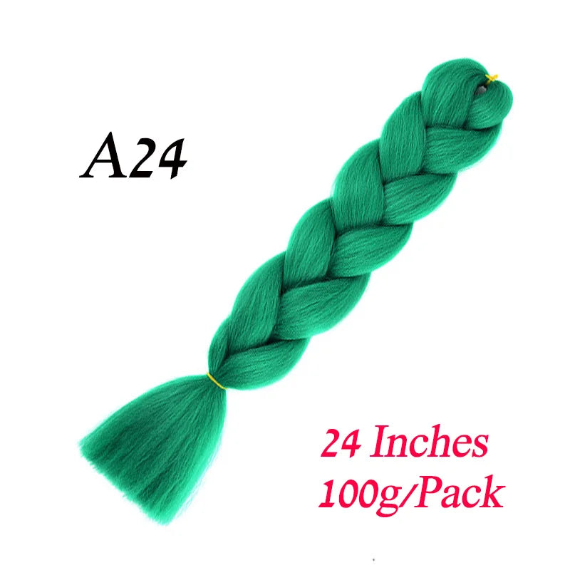 Lihui Pre Stretched Jumbo Braid Hair Extensions 24 inch | Kanekalon Synthetic Hair for African Braids