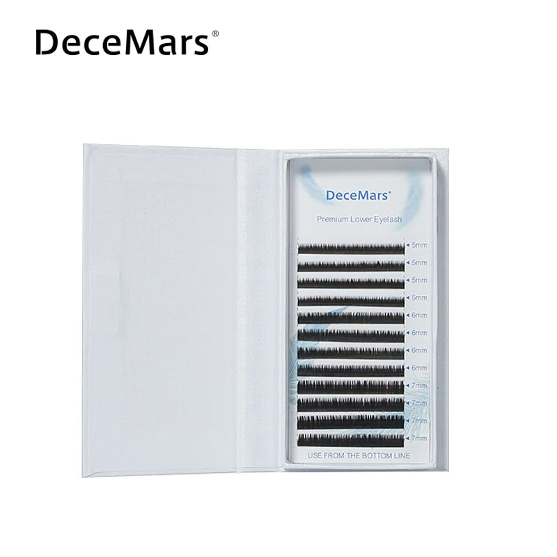 DeceMars Lower Lash Extension 5mm 6mm 7mm | Under Eye Eyelash Supplies close-up view