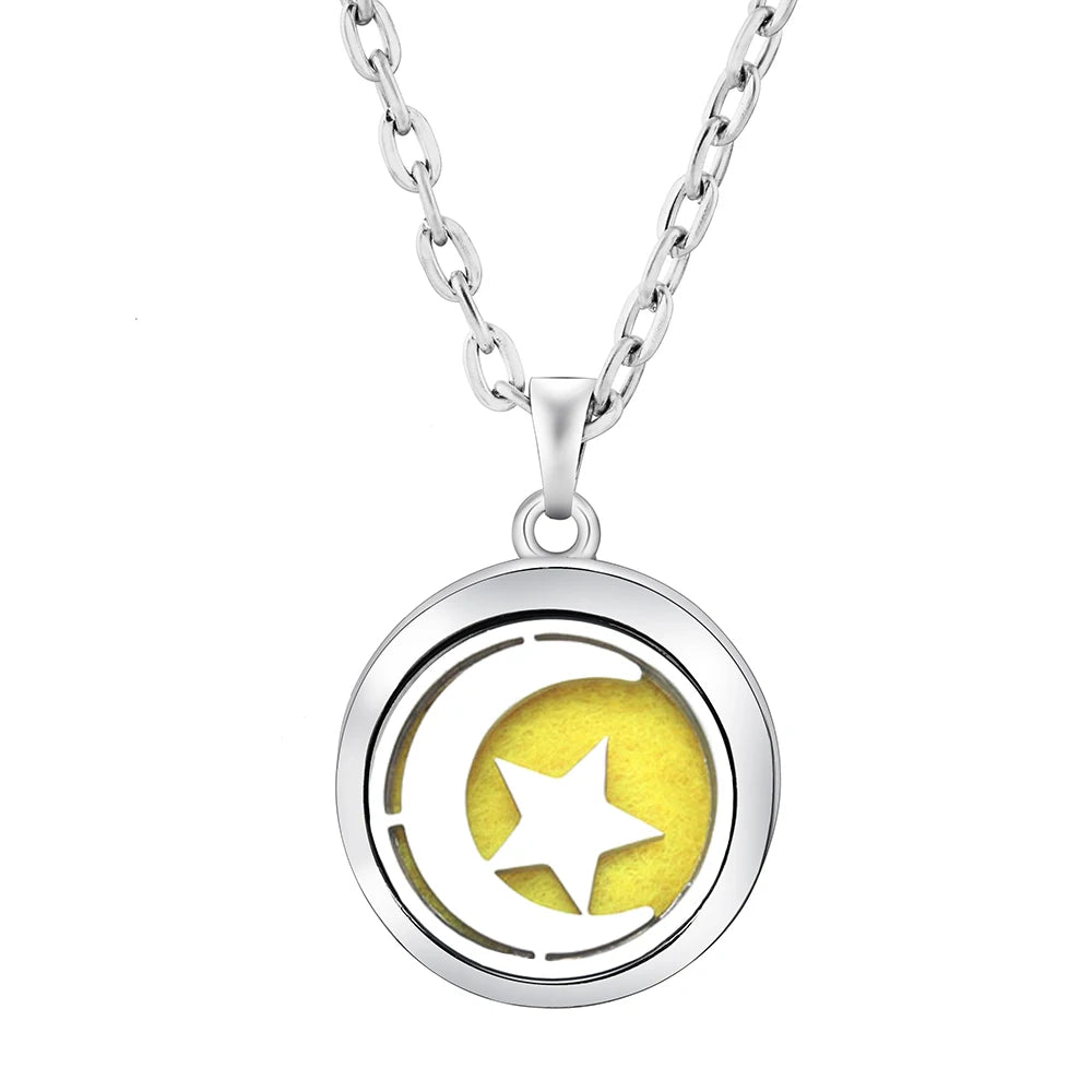 Heart-Shaped Aromatherapy Essential Oil Diffuser Necklace Stainless Steel High Qual additional angle