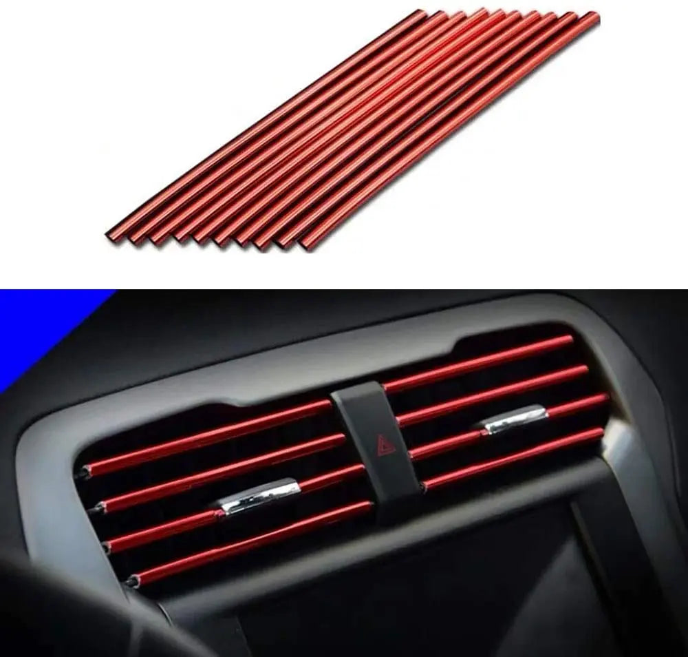 10 Pcs Car Air Vent Grille Decoration Trim Sticker U Style Air Conditioner Outlet Deco close-up view