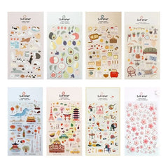 Cute Cartoon Decorative Stickers Set | PVC Scrapbooking Stickers