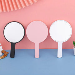 Handheld Portable Round Makeup Mirror | Compact Vanity Mirror for Travel alternate view