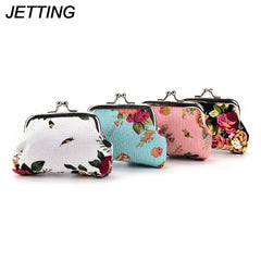 Canvas Mini Coin Purse Wallet | Floral Small Bag for Women and Girls detail view