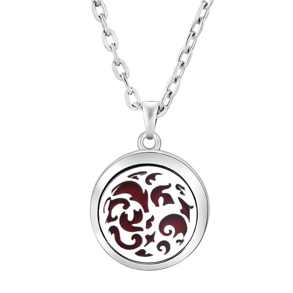 Heart-Shaped Aromatherapy Essential Oil Diffuser Necklace Stainless Steel High Quality close-up view