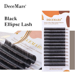 Super Soft Ellipse Flat Eyelash Extension | DeceMars close-up view