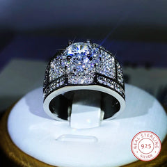 925 Sterling Silver Hot Luxury AAA White Zircon Engagement Rings For Women Men Trendy Female Male Je