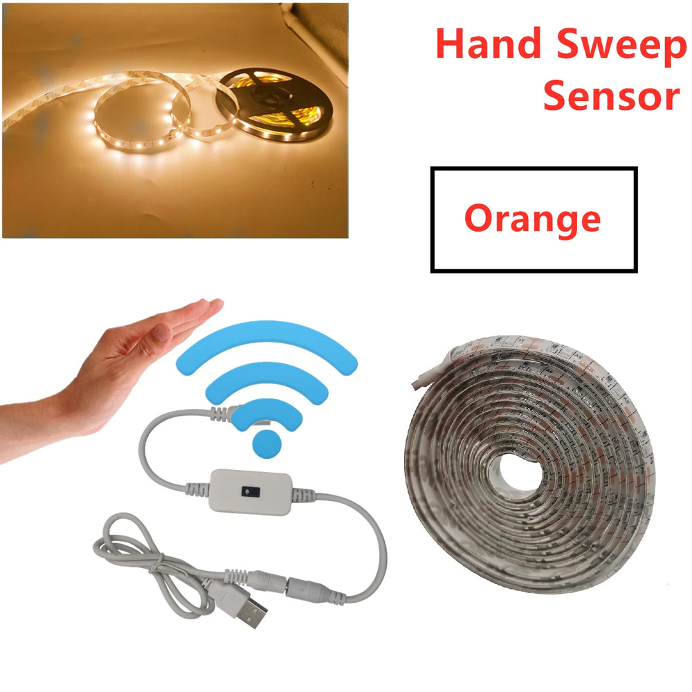 USB Motion Sensor LED Strip Light | Hand Sweep Control for Kitchen TV Backlight detail view