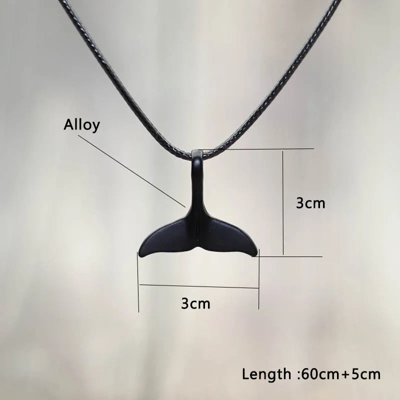 Fashion Whale Tail Pendant Necklace Men Marine Protected Animals Necklace 60cm Hiphop alternate view