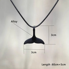 Fashion Whale Tail Pendant Necklace Men Marine Protected Animals Necklace 60cm Hiphop alternate view