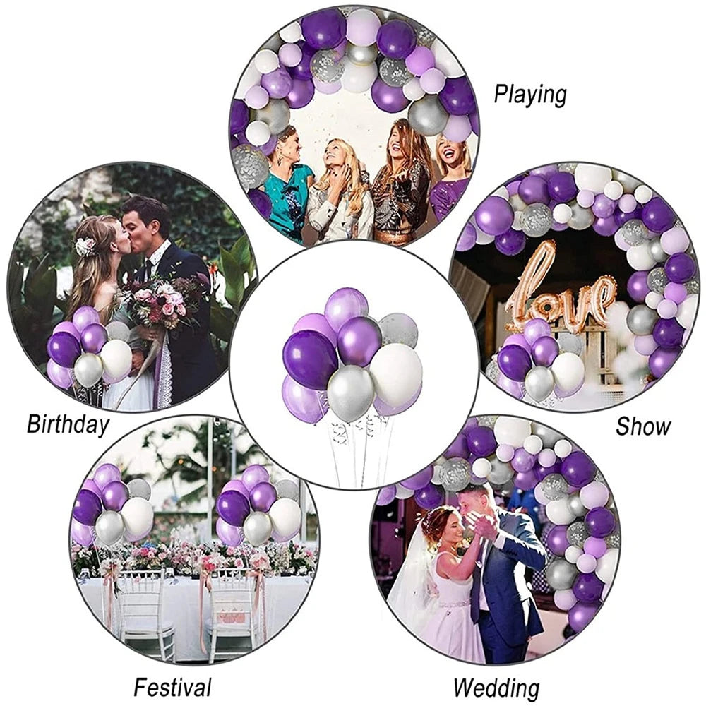 40PCS Silver White Purple Metal Latex Confetti additional angle