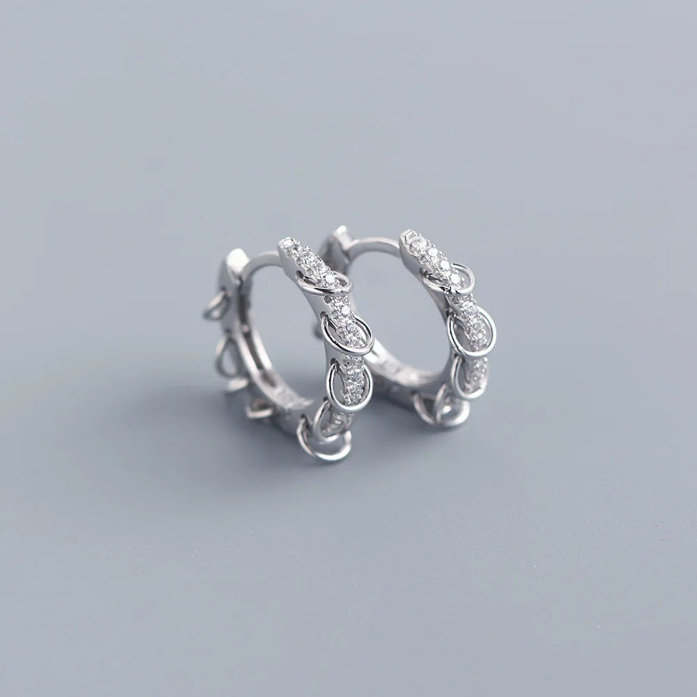 ANENJERY CZ Zircon Circle Hoop Earrings for Women Men Punk Trendy Party Accessories F lifestyle view